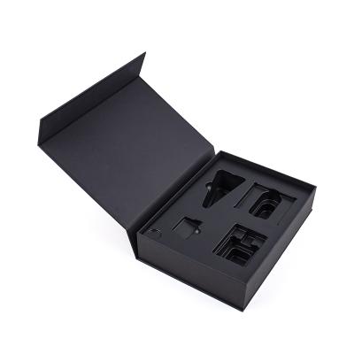 China Recycled Materials Gift Paper Box Packaging Box Custom Black Gift Boxes With Magnetic Lid for sale