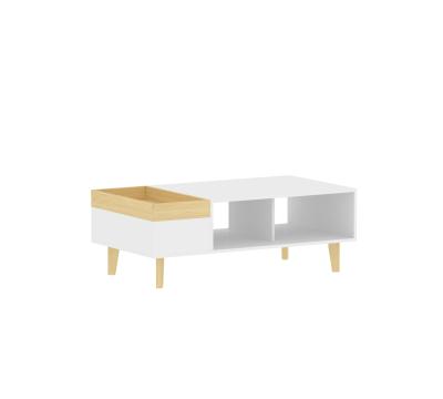 China Easy Assembly style Nordic table with high quality UV matte lacquer simply powerful storage and modern wood coffee table for sale