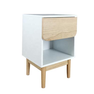 China Easy Installation Modern Bedroom Furniture Wooden Small Bedside Cabinet Bedside Table Night Stand With Drawer for sale