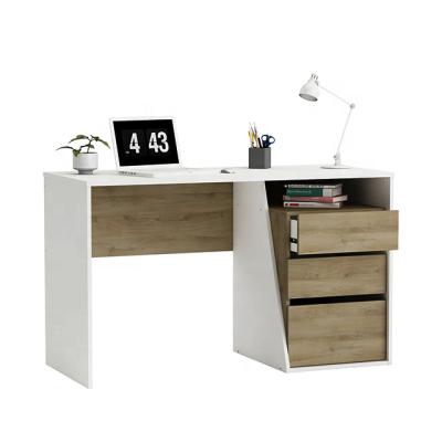 China Easy Assemble Modern Home Office Furniture White Wood Study Table Computer Desk With Drawers for sale