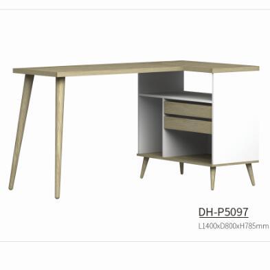 China Modern home furniture cheap table solid wood legs and file cabinet study PC L-shape desk table for sale