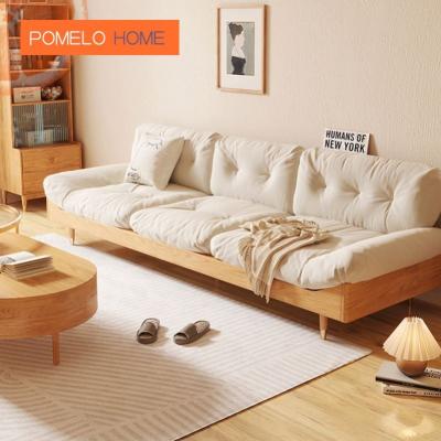 China Adjustable (height) Pomelohome living room simple modern small apartment silent wind double log sofa for sale