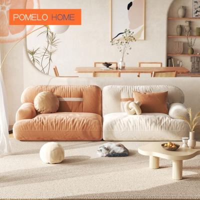 China Adjustable (height) Pomelohome living room simple modern small apartment silent wind double log sofa for sale