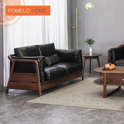 China Adjustable (height) Pomelohome household living room supplies are hand-polished Imported North American black walnut single person sofa for sale