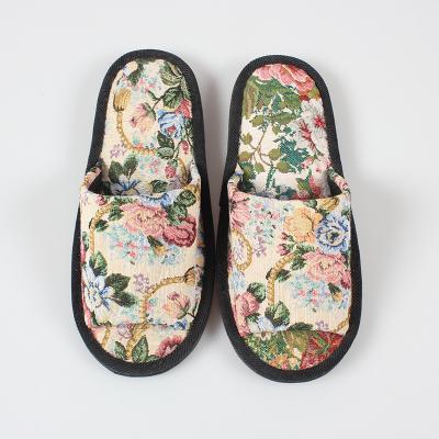 China Fashion Trend Fashion Women Custom Design Jacquard Woven Cotton And Polyester Wholesale Slippers for sale