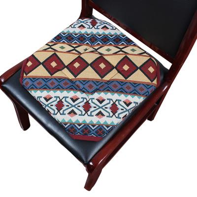 China Washable Square Jacquard Outdoor/Indoor Chair Cushion Custom Woven Cotton And Polyester Chair Pad Cushion for sale