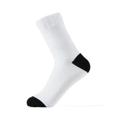 China Shao Xing Factory Men's Custom Low Price White Custom Sock 3D Antibacterial Print Digital Logo Sublimation Socks for sale