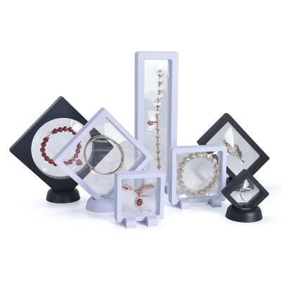 China Wholesale Acrylic 3D Floating Clear Hanging Acrylic Box Jewelry Display Stand Set for sale