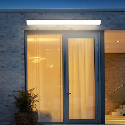 China Borosilicate Glass Length 45 60 90 120cm led wall porch light outdoor IP65 yard garden wall sconce lamp with 18W 24W 36W 48W super bright lighting for sale