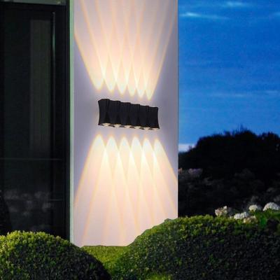 China Tempered Glass Modern Exterior Garden Hotel Villa 6w 8w 12w Outdoor Wall Lamp home decoration wall light up down wall sconce lighting for sale