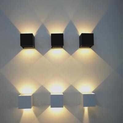 China Outdoor wall lamp Adjustable Led Wall Light Up Down Bedside Lamp Ip65 Cube Led Wall Porch Lamps for Outdoor Corridor Wall Decoration Lighting for sale