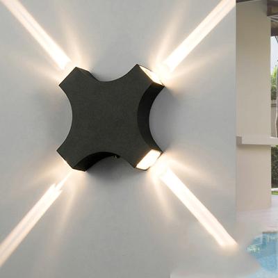 China Daily Lighting IP65 wall lamp 4x3w AC110V AC220V led wall light outdoor lighting black free shipping bright each 3w led chip for sale