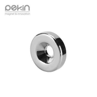 China Industrial Magnet Pekin Materials N35 Magnetic Neodymium Ring Countersunk Magnet for sale