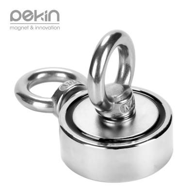 China Double Side Neodymium Round N52 Low Moq Pekin Magnet Magnet Fishing Industrial Wholesale Super Strong Magnet Fishing for sale