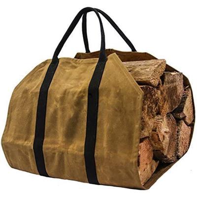 China Durable Waxed Firewood Carrier Heavy Duty Canvas Log Carrier Firewood Carrier Classic Durable Design for sale