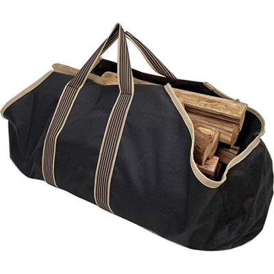 China Durable Custom Material Firewood Carrier Tote Bag Log Carrier Fireplace Log Carrier Bag for sale