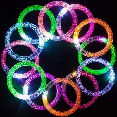 China Acrylic+electric Elements Cool Instruments 2022 Low Cost Colorful Glow Light Up Pulceras LED Concert Bracelet Wristband With LED for sale