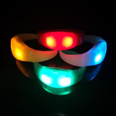 China Wholesale Concerts and Small Parties Light Up Sound Wristband LED Band LED Motion Sensor Custom Rubber Wristbands for sale