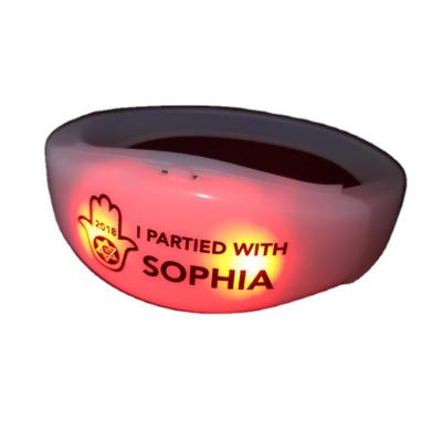 China Concerts And Promotional Products Small Parties LED Lit Wristband Bix Wholesale Factory Cheap Price LED Light Silicon Wristband for sale