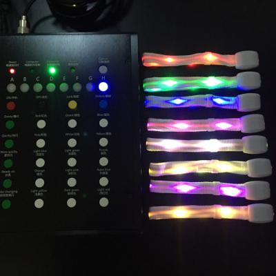 China ABS case+Fabric bands+electric elements large concert customized remote controlled LED wristbands radio LED wristbands for sale