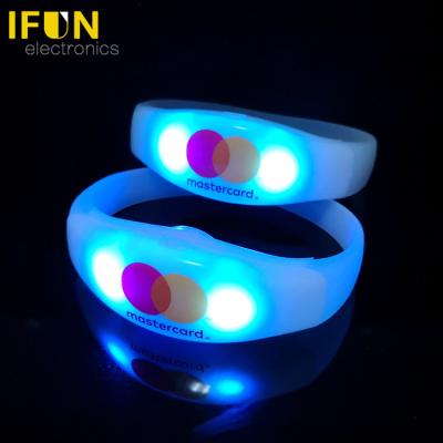 China 2022 New Arrival ABS case+silicone bands+electric elements 2 LED Custom Printing LED Wristbands for Events Concert Sillicon LED Wristband for sale