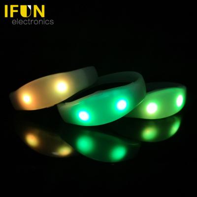 China ABS case+silicone bands+electric elements wireless music shows rock concerts LED party supplies RGB controlled LED wristbands for sale