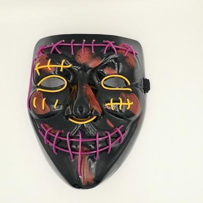 China PVC Party Supplies Scary Glowing Cosplay Full Face Light Up Masquerade Decor LED Party Battery Operated Masks for sale