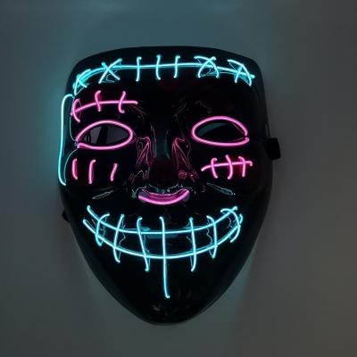 China Wholesale Night Scary Party Praise PVC Halloween Carnival DJ Event Festival Light Up Custom EL Panel LED Mask for sale