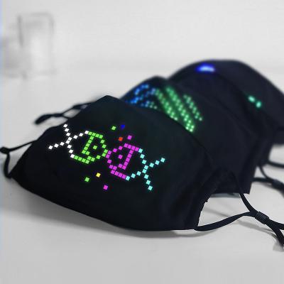 China Programmable Text Programmable Colorful Glow Light UP Luminous Text Facemask Christmas Party LED Fast Shipping FaceMask for sale