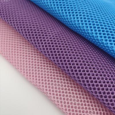 China Abrasion-Resistant Polyester Square Mesh Fabric With Resin For Backpack 275gsm PVC Bag Mesh for sale