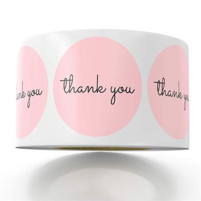 China Waterproof Thank You Custom Paper Label Round Shape Colorful Logo Sticker Gift Wrapping Sheet for sale