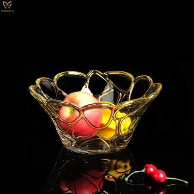 China Large Sustainable Luxury Deep Glass Fruit Candy Salad Bowl For Home Decor for sale