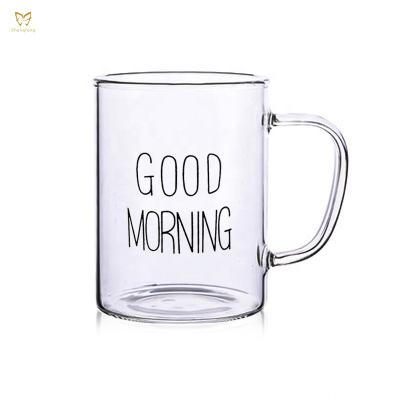 China Popular restaurants appliances high borosilicate milk glass mug, large coffee glass for restaurant for sale