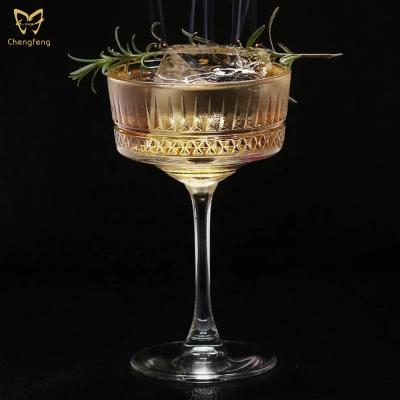 China Europe Amazon Hot Selling Product Modern Style Textured Wine Gin Glass Goblet Cocktail Glass for sale