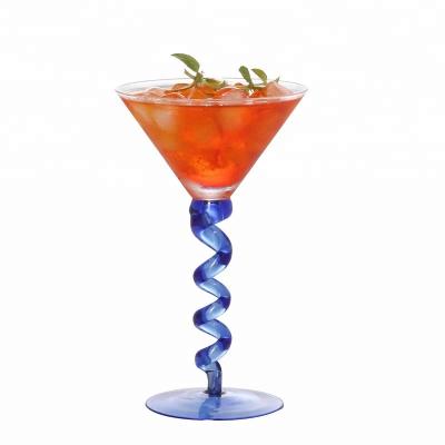 China Fashion Creative 10 Ounce Color Stem Martini Glasses for sale