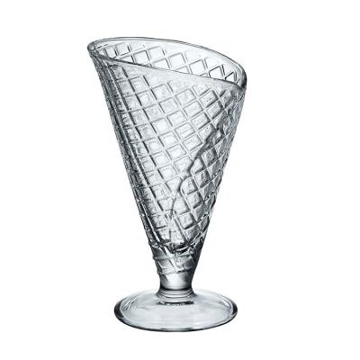 China Restaurants Appliances Dessert Cone Shaped Bowls Set Of 6 , Ice Cream Glass Cup for sale