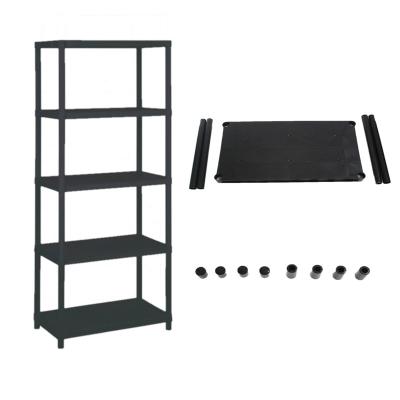 China Corrosion Protection Reinforced Storage 5 Layer Heavy Duty Supermarket Thickening Plastic Rack For Kitchen Warehouse Stackable Rack for sale