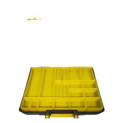 China Customized Multi-Function Yellow Color Assortment Crate Box Grid Easy Carry Plastic Transparent Case for sale