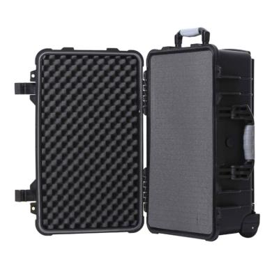 China Portable Reliable Durable EVA Foam Inside Gun Case Style Hard Strong Rugged Plastic Tool Box On Wheels for sale