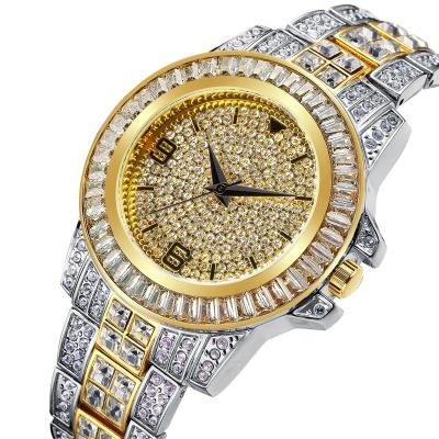 China Power Reserve CW Men's High Quality Luxury Wrist Waterproof Stainless Steel Full Stones Iced Out Watch for sale