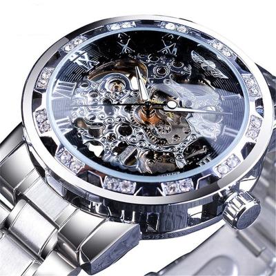 China Automatic Date Men Brand Luxury Fashion Diamond Luminous Gear Movement Male Mechanical Wrist Watch for sale