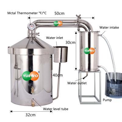 China food & Beverage factory 32L household still illegal liquor alcohol distiller, water distiller for sale for sale