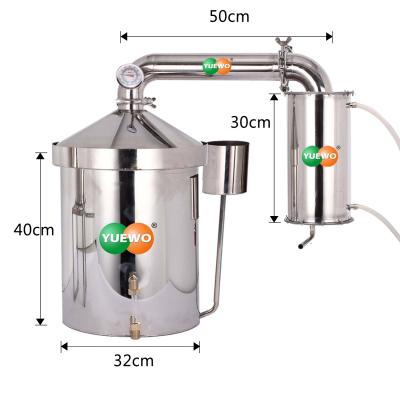 China Factory 35L Home Double Layer Alcohol Distilling Herbal Essential Oil Distiller for sale