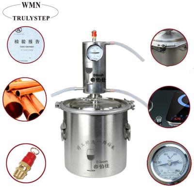 China Condenser 12L Pure Water Still Alcohol Brewery Micro Copper Vodka Distiller for sale