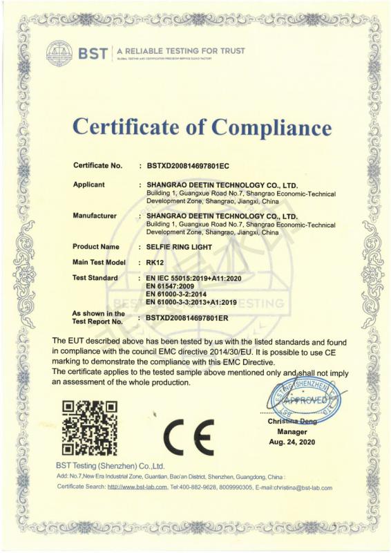 CE - Shangrao Deetin Technology Co., Ltd.