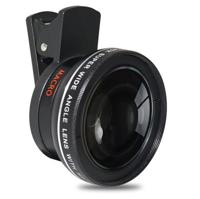 중국 Professional Phone Camera Lenses 0.45X Wide Angle 15X Macro Lens With Clips 2in1 Kit For mobile phone 판매용