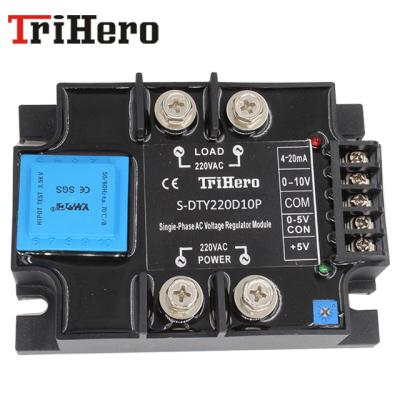 China 10A Single Phase SCR Power Controller Sealed Regulator, PLC 4-20mA, 0-10V, S-DTY Single Phase AC Voltage Regulator SSR Module for sale