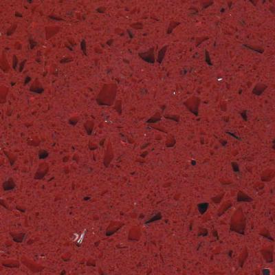 China Customized  Engineered Artificial Quartz Stone for bathroom , Red Mirror for sale