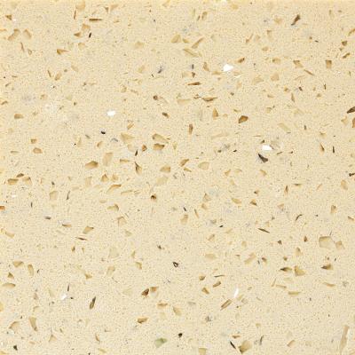 China Solid Surface Beige Mirror Artificial Quartz Stone Slab Countertop  for kitchen for sale