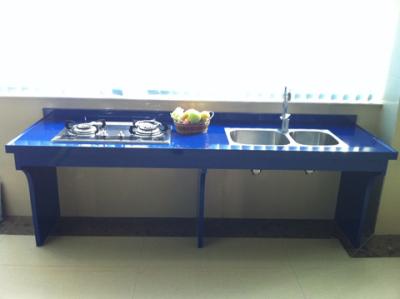 China Blue engineered solid surface vanity tops for Table Top , Bar Top for sale